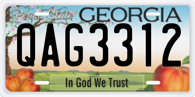 GA license plate QAG3312