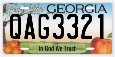 GA license plate QAG3321