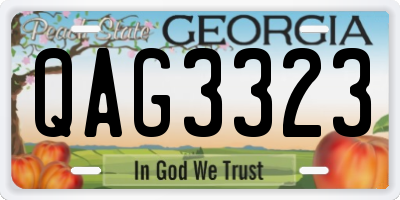 GA license plate QAG3323