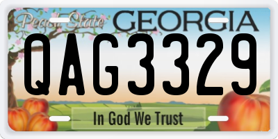 GA license plate QAG3329