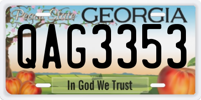 GA license plate QAG3353
