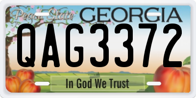 GA license plate QAG3372