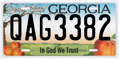 GA license plate QAG3382