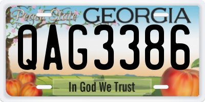 GA license plate QAG3386