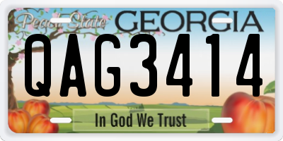 GA license plate QAG3414