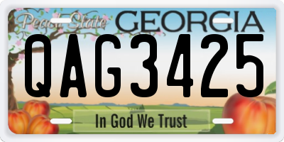 GA license plate QAG3425