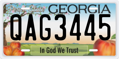 GA license plate QAG3445
