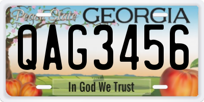 GA license plate QAG3456