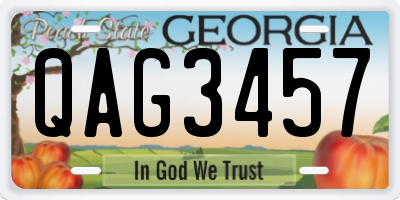 GA license plate QAG3457