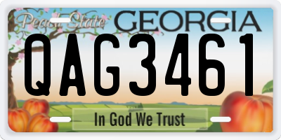 GA license plate QAG3461