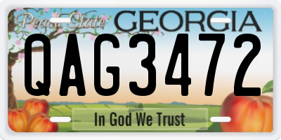 GA license plate QAG3472