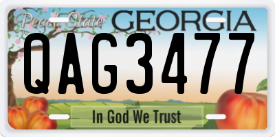 GA license plate QAG3477