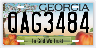 GA license plate QAG3484