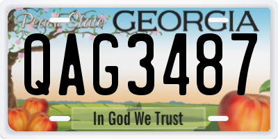 GA license plate QAG3487