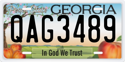 GA license plate QAG3489