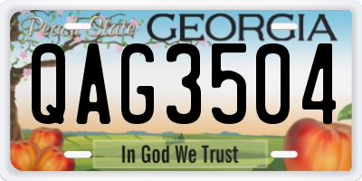 GA license plate QAG3504