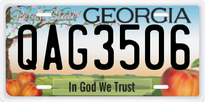 GA license plate QAG3506
