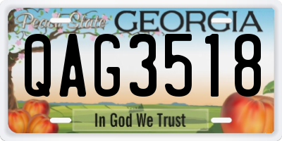 GA license plate QAG3518