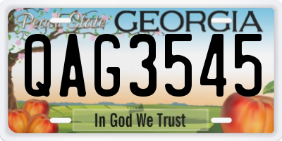 GA license plate QAG3545