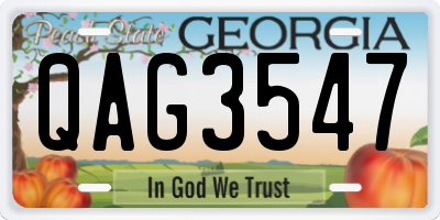 GA license plate QAG3547