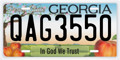 GA license plate QAG3550