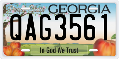GA license plate QAG3561