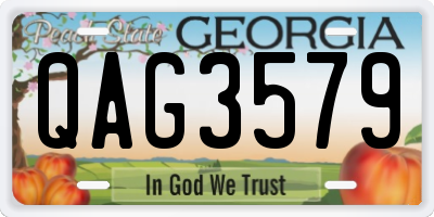 GA license plate QAG3579