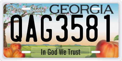 GA license plate QAG3581