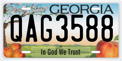 GA license plate QAG3588