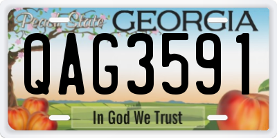 GA license plate QAG3591