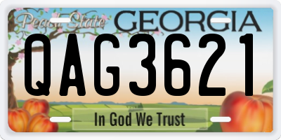 GA license plate QAG3621