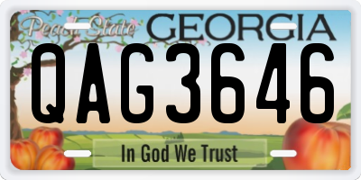 GA license plate QAG3646