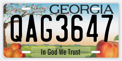 GA license plate QAG3647
