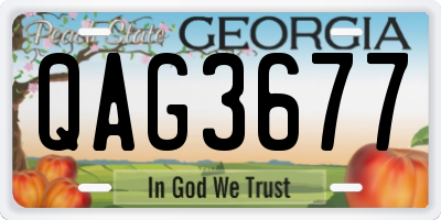 GA license plate QAG3677