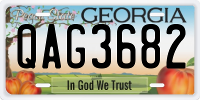 GA license plate QAG3682