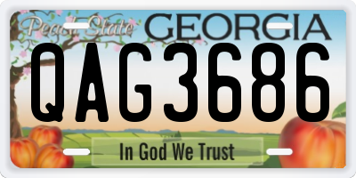 GA license plate QAG3686