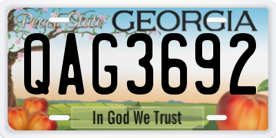 GA license plate QAG3692