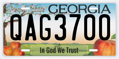 GA license plate QAG3700