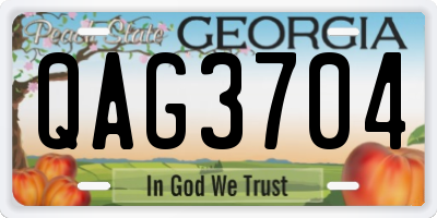 GA license plate QAG3704