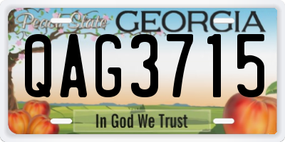 GA license plate QAG3715