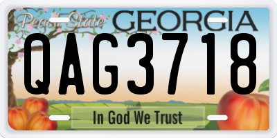 GA license plate QAG3718