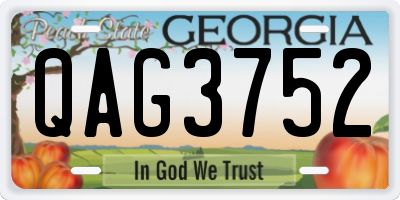 GA license plate QAG3752