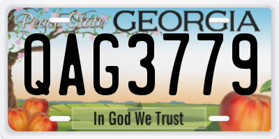 GA license plate QAG3779