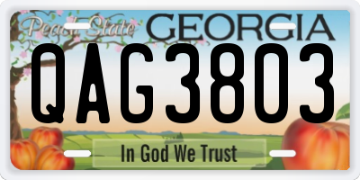 GA license plate QAG3803