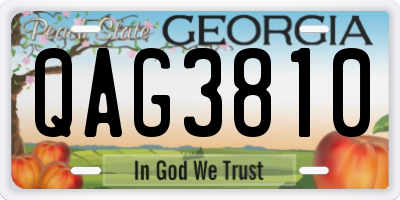 GA license plate QAG3810