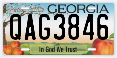 GA license plate QAG3846