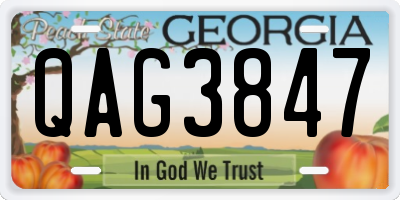 GA license plate QAG3847
