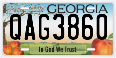 GA license plate QAG3860