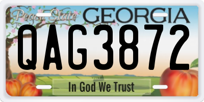 GA license plate QAG3872