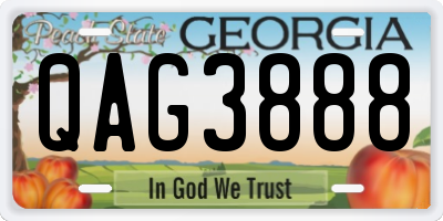GA license plate QAG3888